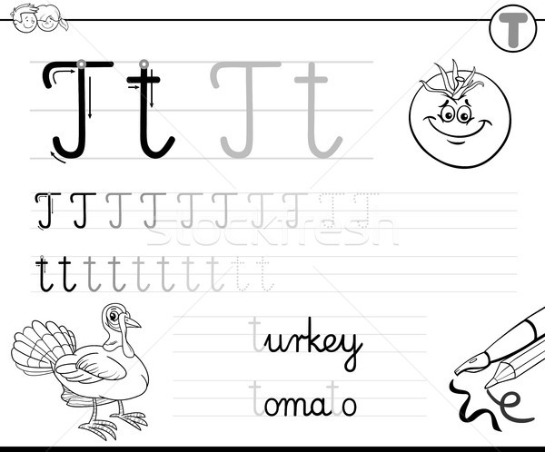 learn to write letter T workbook for kids Stock photo © izakowski