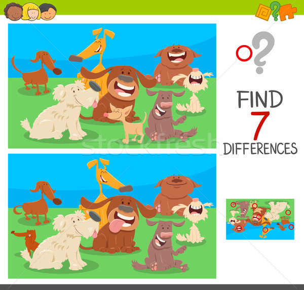 find differences game with dog characters Stock photo © izakowski