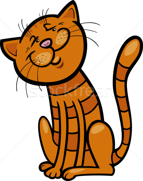 happy cat cartoon illustration Stock photo © izakowski