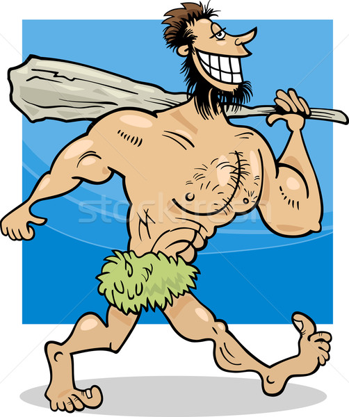 caveman cartoon illustration Stock photo © izakowski