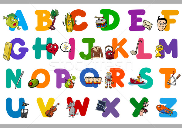 Pädagogisch Karikatur Alphabet Kinder Illustration Briefe Stock foto © izakowski