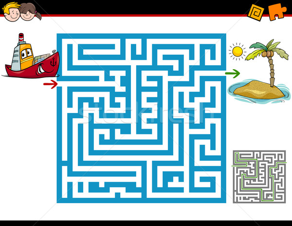 商业照片: 迷宫 · 活动 · 孩子 · 漫画 · 插图 · 教育