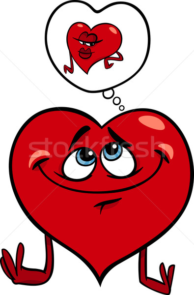 heart in love cartoon illustration Stock photo © izakowski
