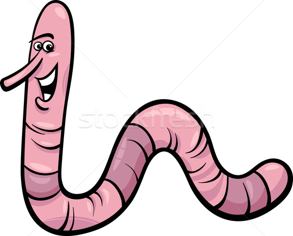Stock photo: earthworm character cartoon illustration