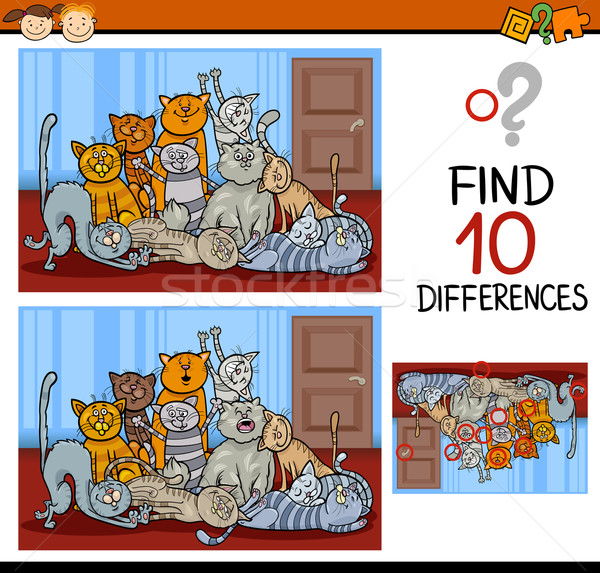 Différences jeu cartoon illustration [[stock_photo]] © izakowski