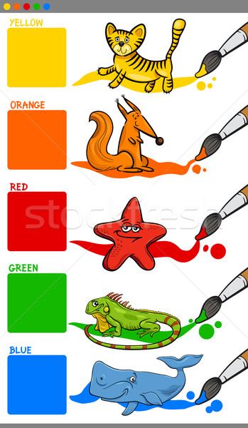 main colors with cartoon animals Stock photo © izakowski