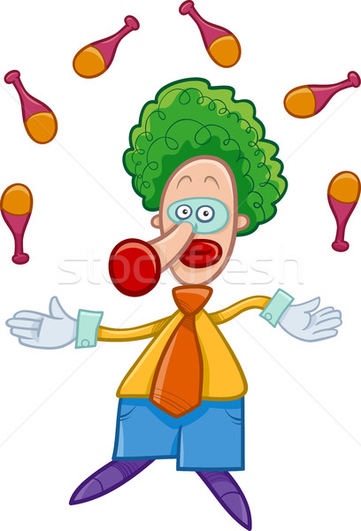 clown juggler cartoon Stock photo © izakowski