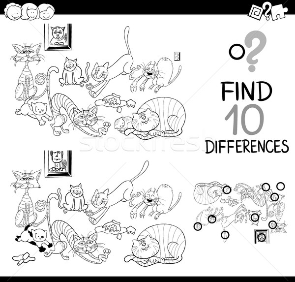 game of differences with cats Stock photo © izakowski