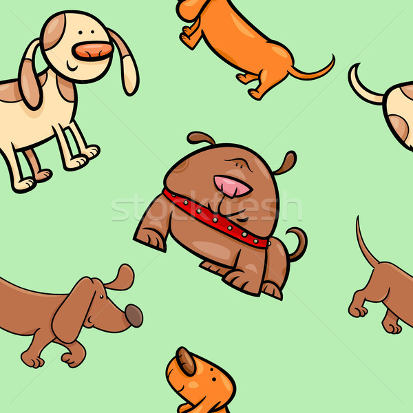 Cartoon papier pakowy psów ilustracja zwierząt Zdjęcia stock © izakowski