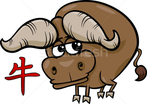 Ox cinese zodiaco oroscopo segno cartoon Foto d'archivio © izakowski