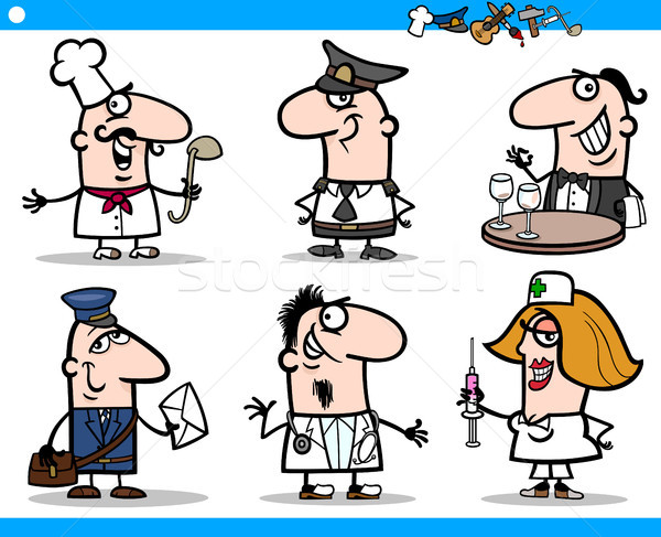 cartoon people occupations characters set Stock photo © izakowski
