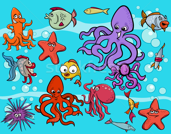 sea life group cartoon Stock photo © izakowski