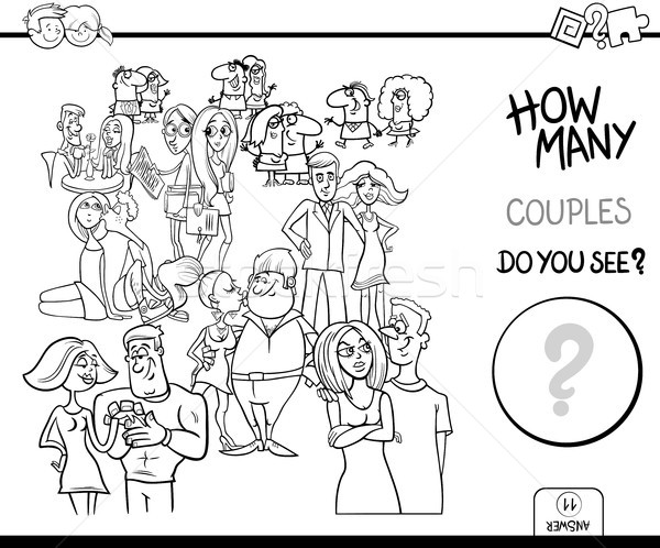 how many couples game coloring book Stock photo © izakowski