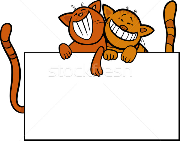 Cartoon gatti bordo carta illustrazione due Foto d'archivio © izakowski