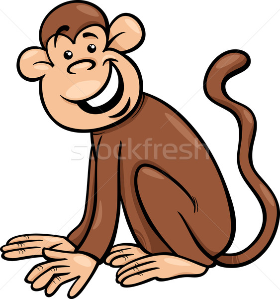 Zdjęcia stock: Funny · małpa · cartoon · ilustracja · prymas · zwierząt