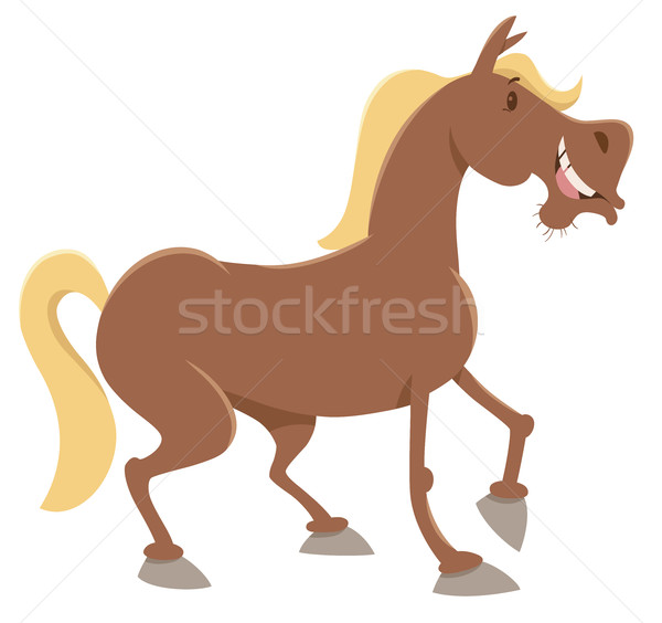 Ló haszonállat karakter rajz illusztráció vicces Stock fotó © izakowski