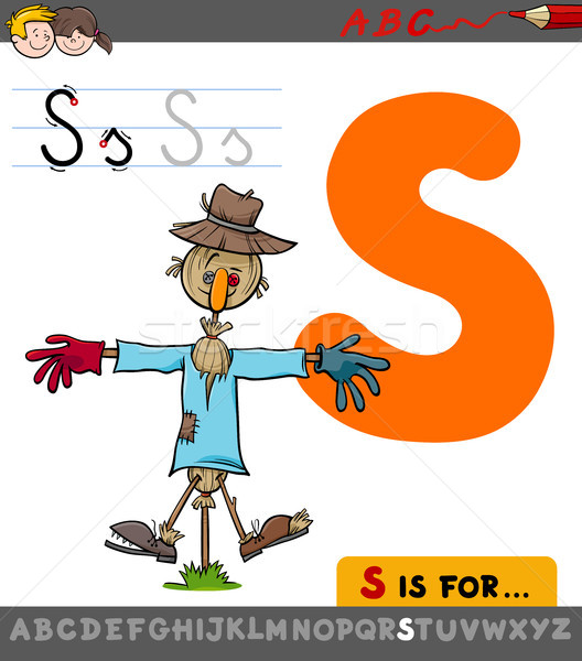 letter s with cartoon scarecrow Stock photo © izakowski