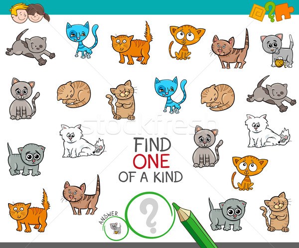 find one of a kind with cat characters Stock photo © izakowski