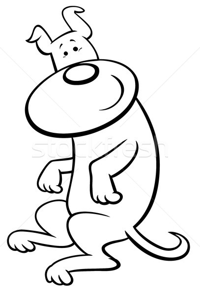 かわいい 子犬 犬 漫画 塗り絵の本 黒白 ストックベクター C Igor Zakowski Izakowski Stockfresh