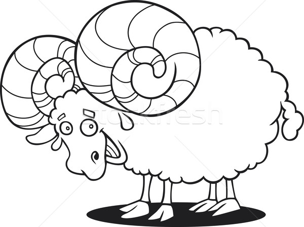 funny ram for coloring book Stock photo © izakowski