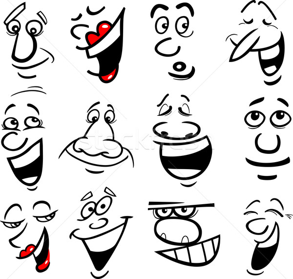 Stock foto: Karikatur · Emotionen · Illustration · Gesichter · Humor