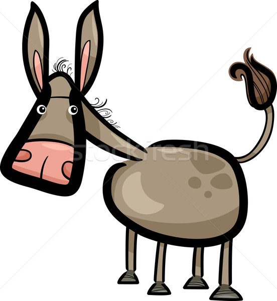 cartoon illustration of cute donkey Stock photo © izakowski