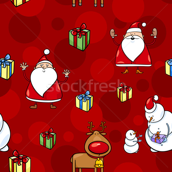 christmas cartoon seamless pattern Stock photo © izakowski