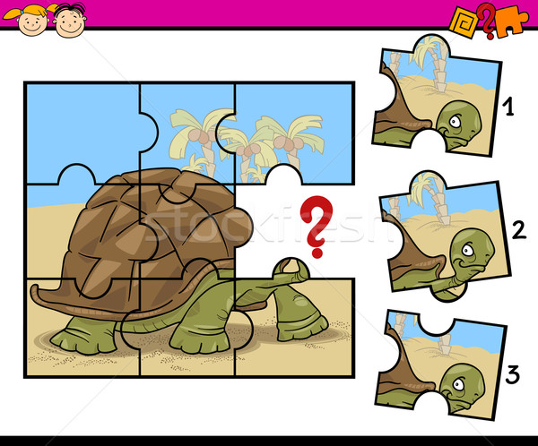 jigsaw puzzle cartoon game Stock photo © izakowski