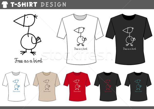 デザイン 面白い 鳥 実例 Tシャツ ストックフォト © izakowski