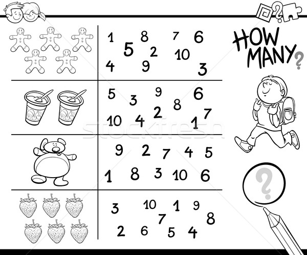 Stock photo: counting game coloring page