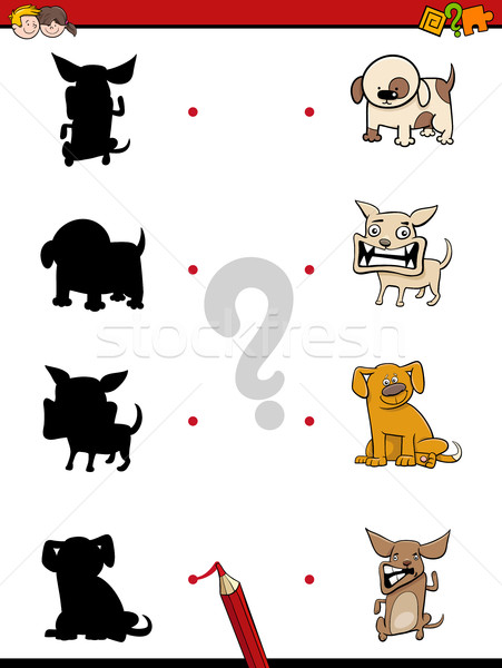 Foto stock: Sombra · juego · perros · Cartoon · ilustración · encontrar