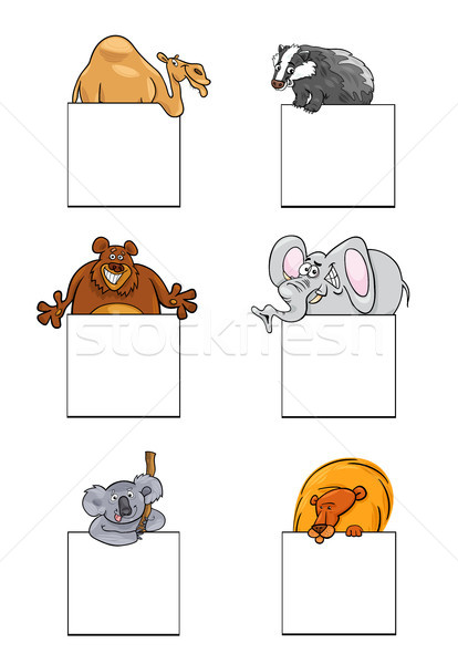 動物 牌 橫幅 設計 集 漫畫 商業照片 © izakowski