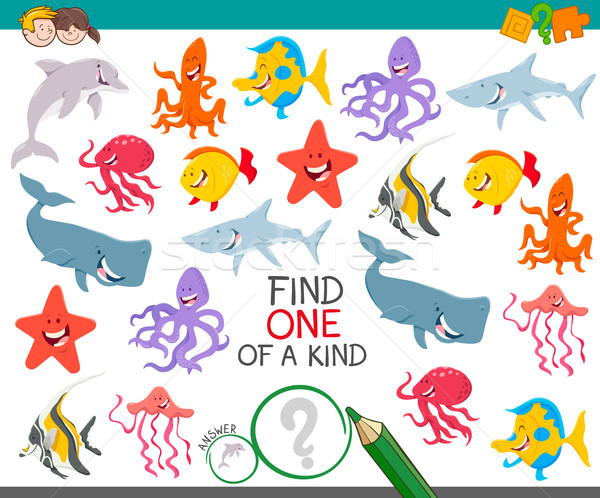 Stock photo: find one animal of a kind game for children