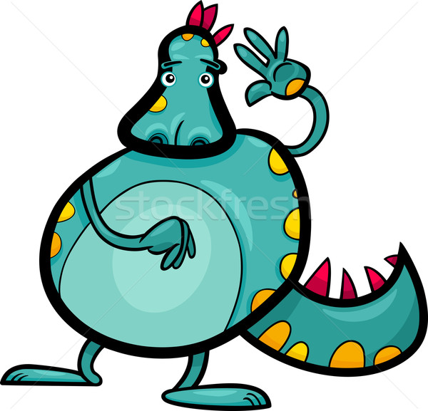 Cartoon dragón funny fantasía criatura ilustración Foto stock © izakowski