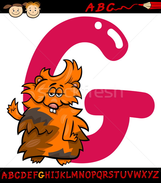 Litera g świnka morska cartoon ilustracja alfabet Zdjęcia stock © izakowski