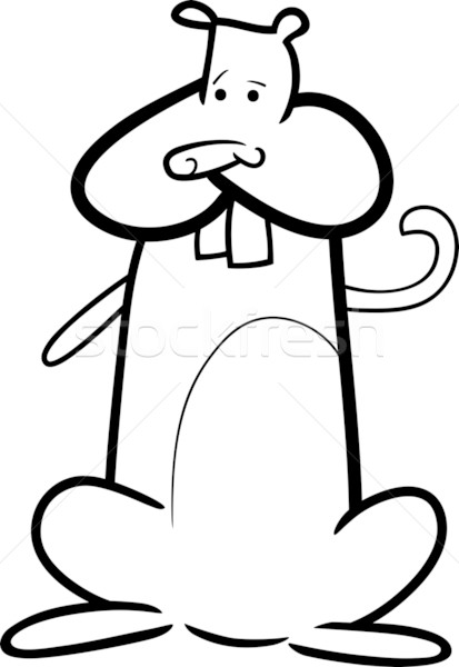 Cartoon hamster livre de coloriage doodle illustration drôle Photo stock © izakowski