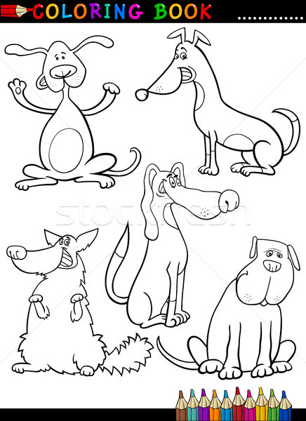 Cartoon Dogs or Puppies for Coloring Book Stock photo © izakowski