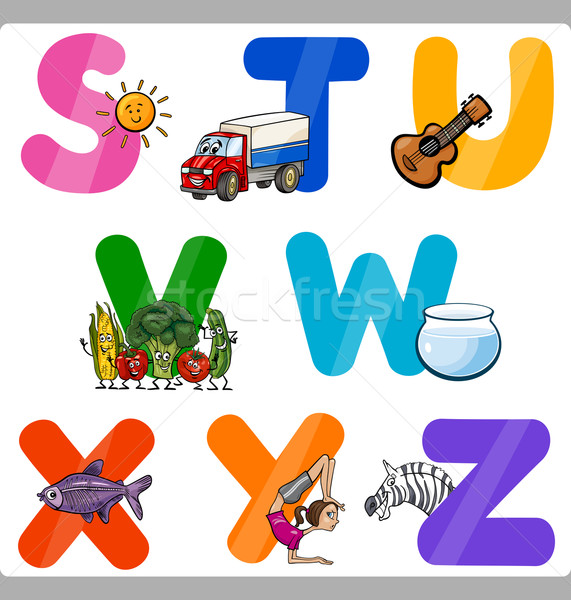 Education Cartoon Alphabet Letters for Kids Stock photo © izakowski