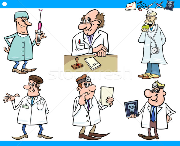 Stockfoto: Cartoon · medische · personeel · ingesteld · illustratie