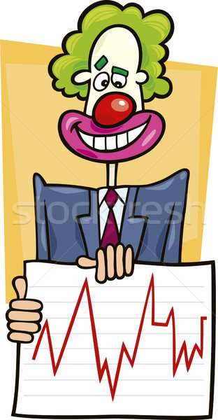 Stock analyste clown cartoon illustration masque Photo stock © izakowski