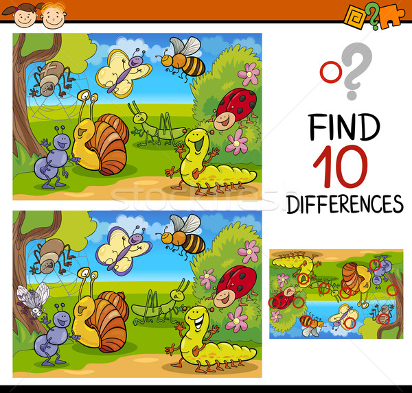 Stock photo: finding differences game cartoon