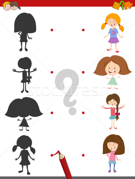 shadow activity game with girls Stock photo © izakowski