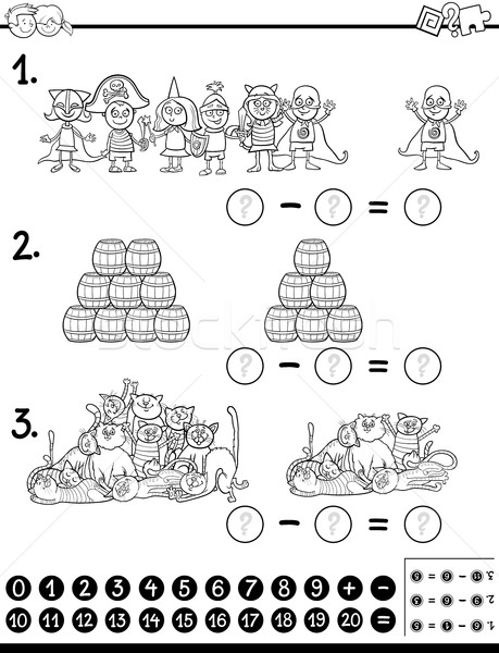 Stock photo: mathematical game coloring page