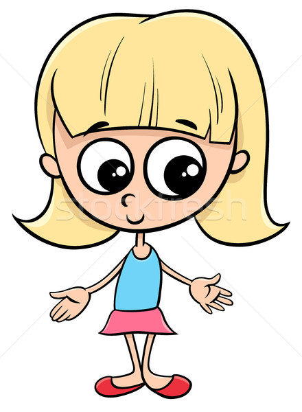 cute little girl cartoon kid character Stock photo © izakowski