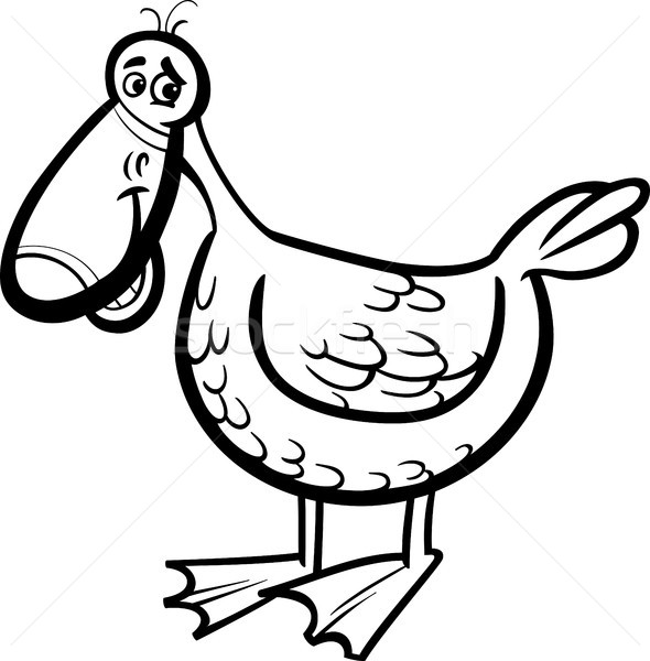 duck cartoon illustration for coloring Stock photo © izakowski