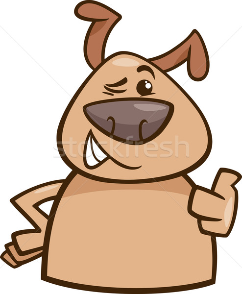 winking dog cartoon illustration Stock photo © izakowski