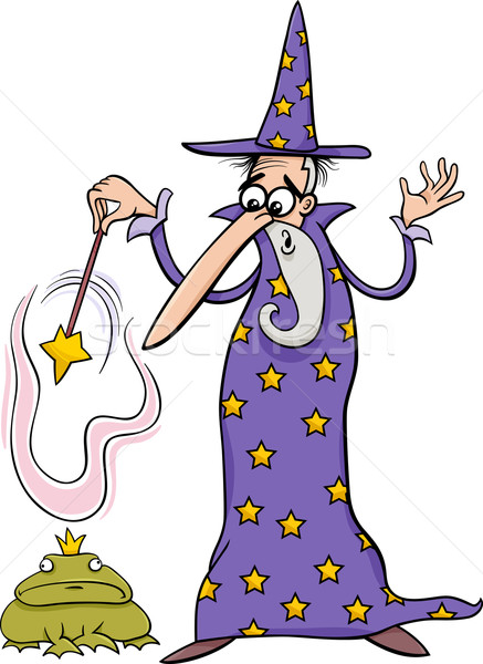 Fantasía Cartoon ilustración varita mágica hombre Foto stock © izakowski