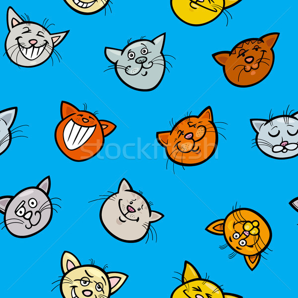 Karikatur Geschenkpapier Katzen Illustration Tier Zeichen Stock foto © izakowski