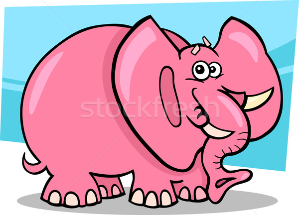 розовый слон Cartoon иллюстрация Cute Сток-фото © izakowski
