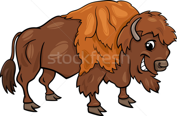 bison american buffalo cartoon illustration Stock photo © izakowski